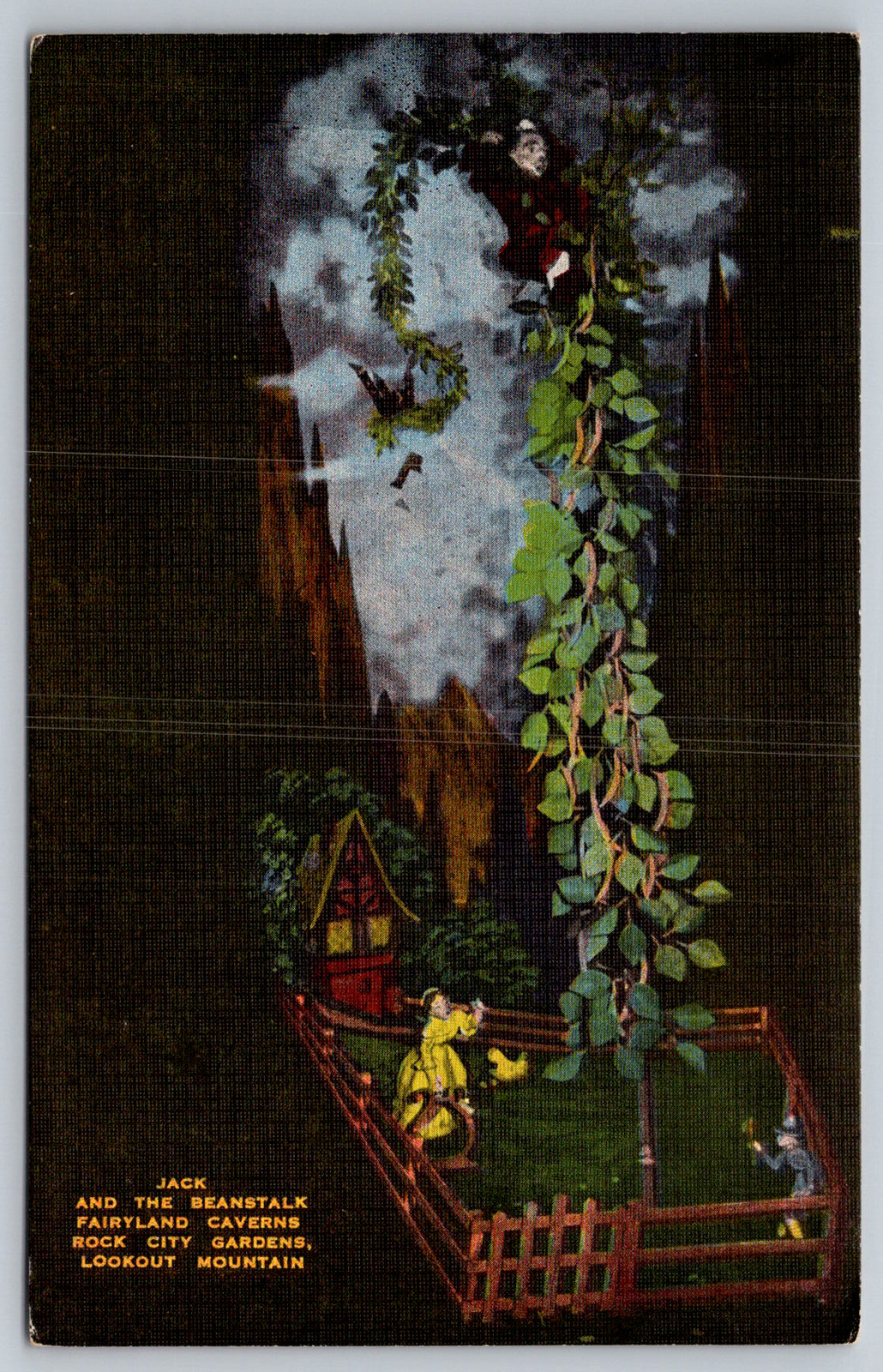 c1940s Jack Beanstalk Fairyland Caverns Lookout Mountain TN Postcard c1940s Jack Beanstalk Fairyland Caverns Lookout Mountain TN Postcard