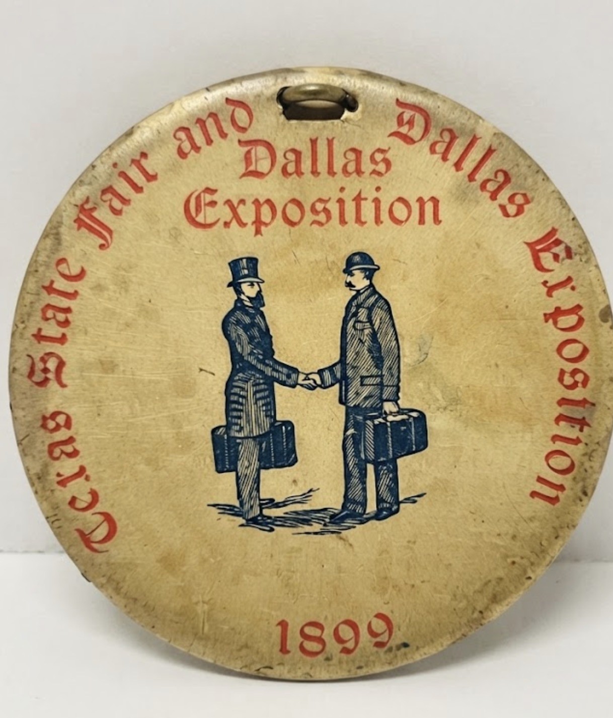 Rare 1 of a Kind 1899 State Fair of Texas Traveling Men’s Day souvenir pin Rare 1 of a Kind 1899 State Fair of Texas Traveling Men’s Day souvenir pin