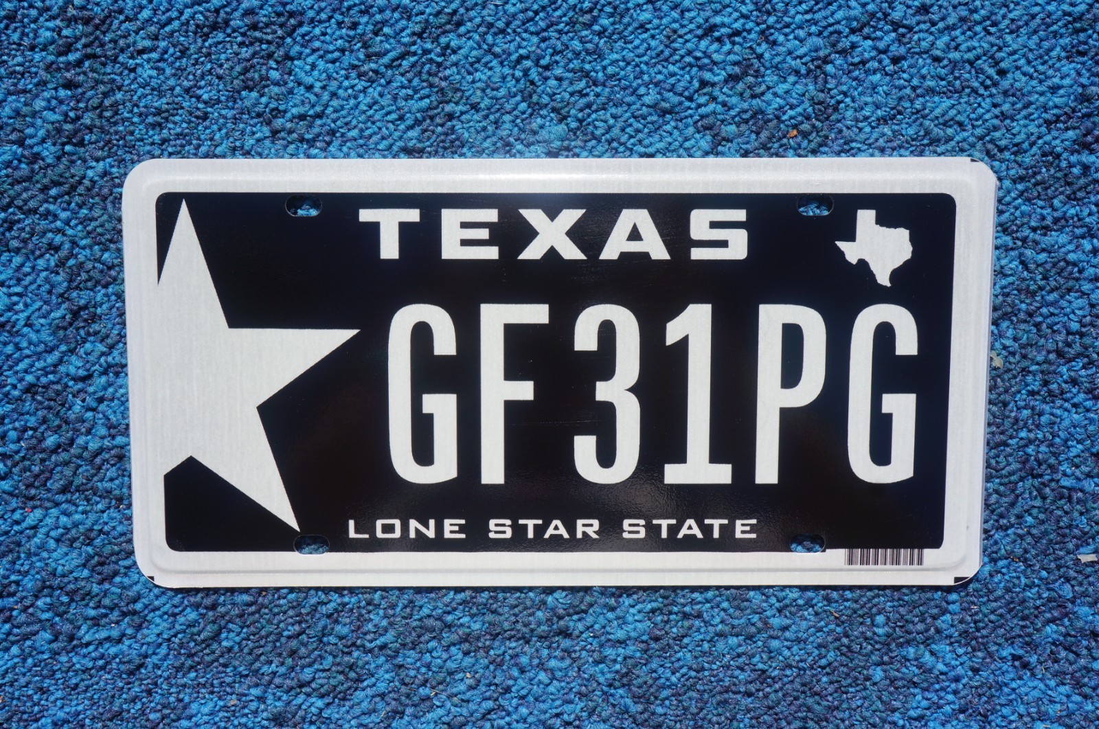 TEXAS LICENSE PLATE BIG STAR Lone Star State Black Tag # GF31PG TEXAS LICENSE PLATE BIG STAR Lone Star State Black Tag # GF31PG
