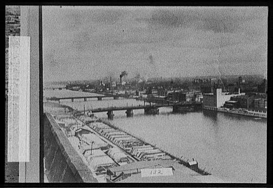 Photo:Saginaw Michigan River Front Bridge Buildings c1915