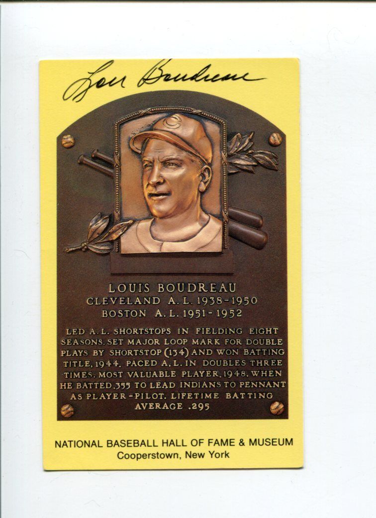 Lou Boudreau Cleveland Indians 1948 WS Champ HOF Signed Autograph Postcard Photo