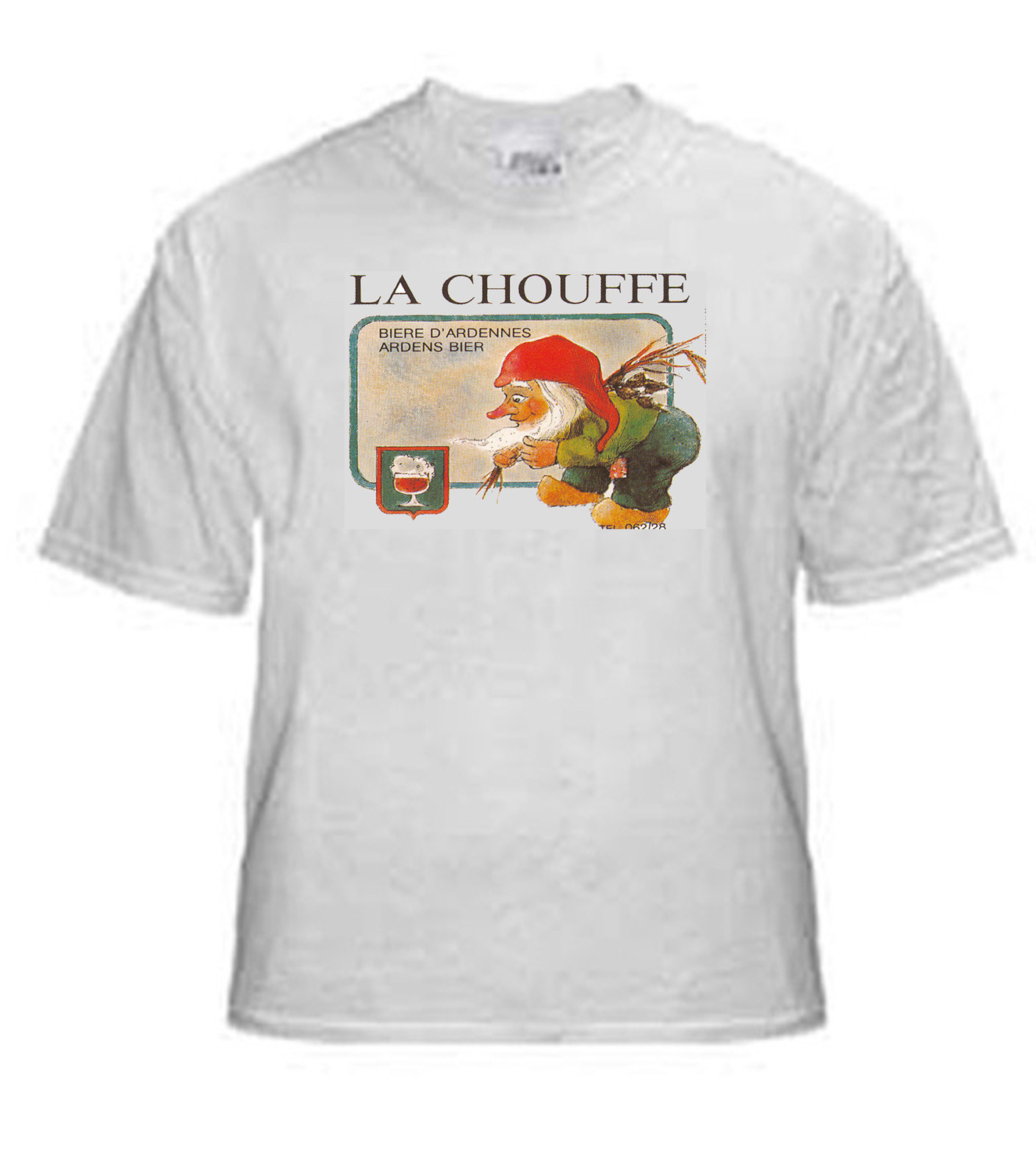 LA CHOUFFE BEER LABEL T SHIRT BELGIAN BEER ~ GREAT GIFT IDEA SIZES SMALL-XXXLG LA CHOUFFE BEER LABEL T SHIRT BELGIAN BEER ~ GREAT GIFT IDEA SIZES SMALL-XXXLG