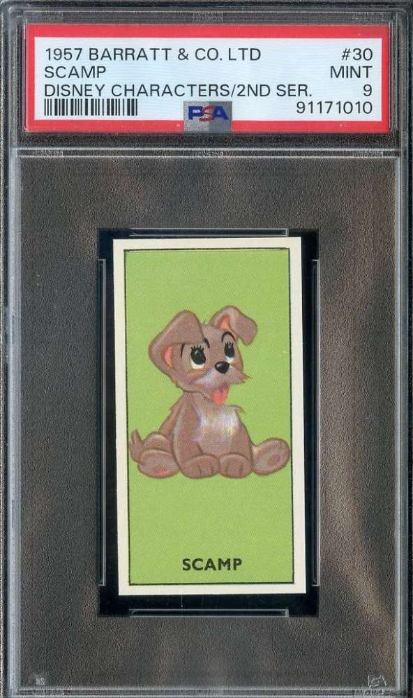 1957 BARRATT DISNEY CHARACTERS #30 SCAMP PSA 9 *DS15842 1957 BARRATT DISNEY CHARACTERS #30 SCAMP PSA 9 *DS15842