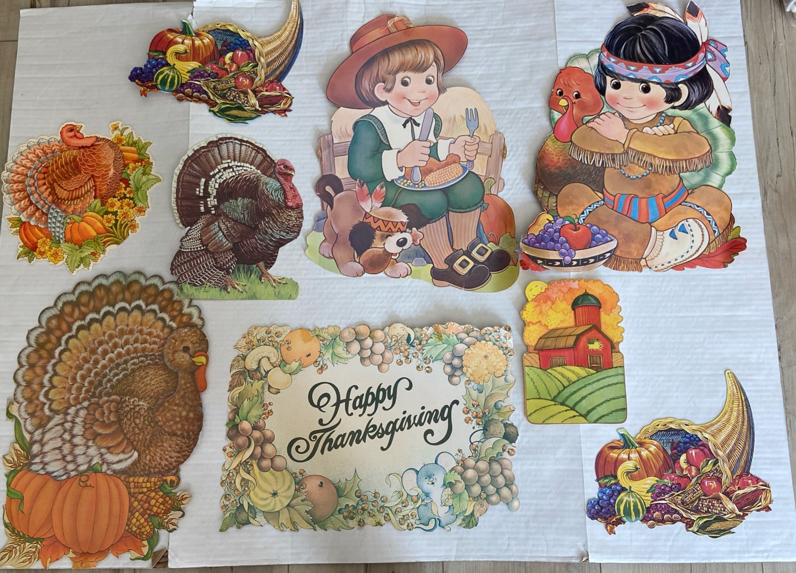 9 Thanksgiving Cut Out Decorations Vintage Eureka And Hallmark 1980, turkey 9 Thanksgiving Cut Out Decorations Vintage Eureka And Hallmark 1980, turkey