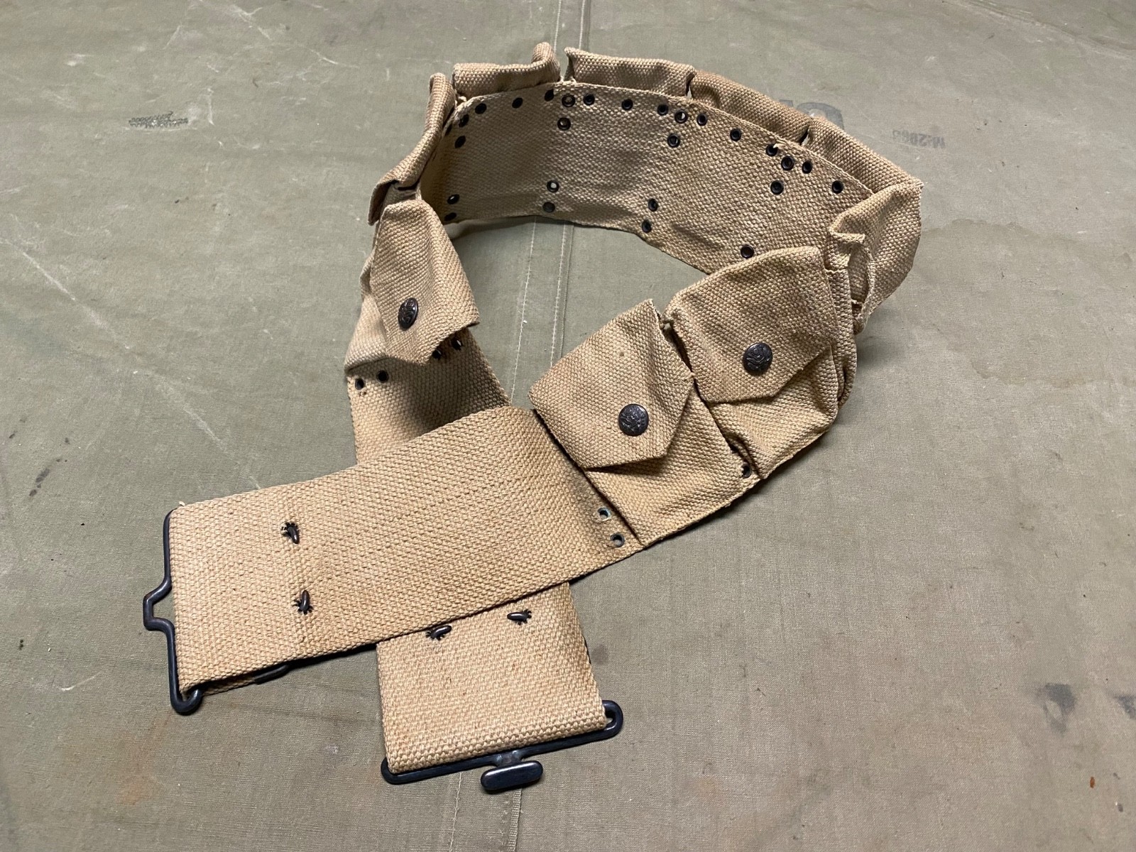 ORIGINAL WWI US ARMY M1910 M1903 RIFLE INFANTRY COMBAT 9 POCKET AMMO BELT-MILLS ORIGINAL WWI US ARMY M1910 M1903 RIFLE INFANTRY COMBAT 9 POCKET AMMO BELT-MILLS