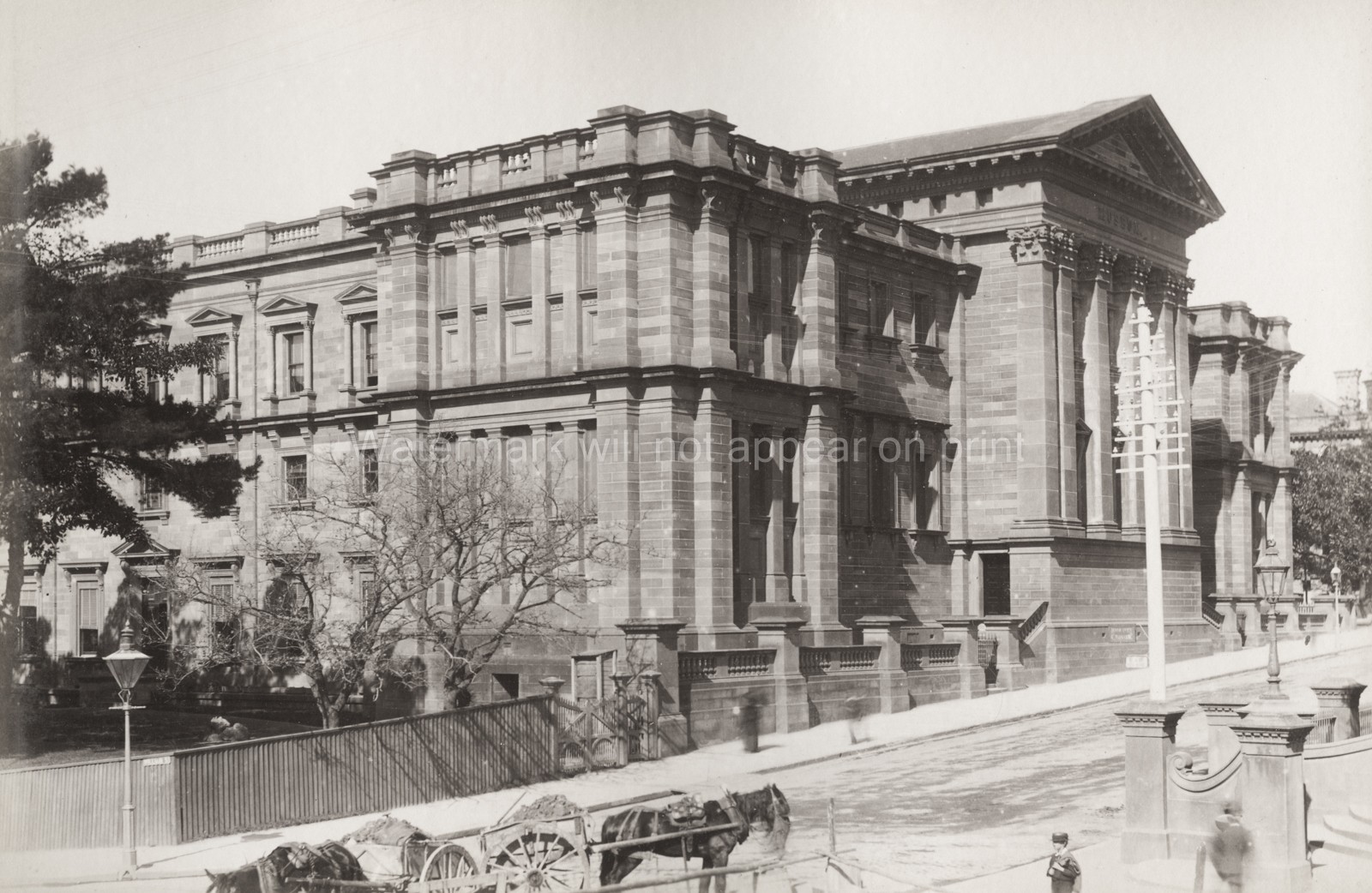 Sydney Museum Australia Neoclassical Architecture Street Scene Vtg. Photo 19thC.