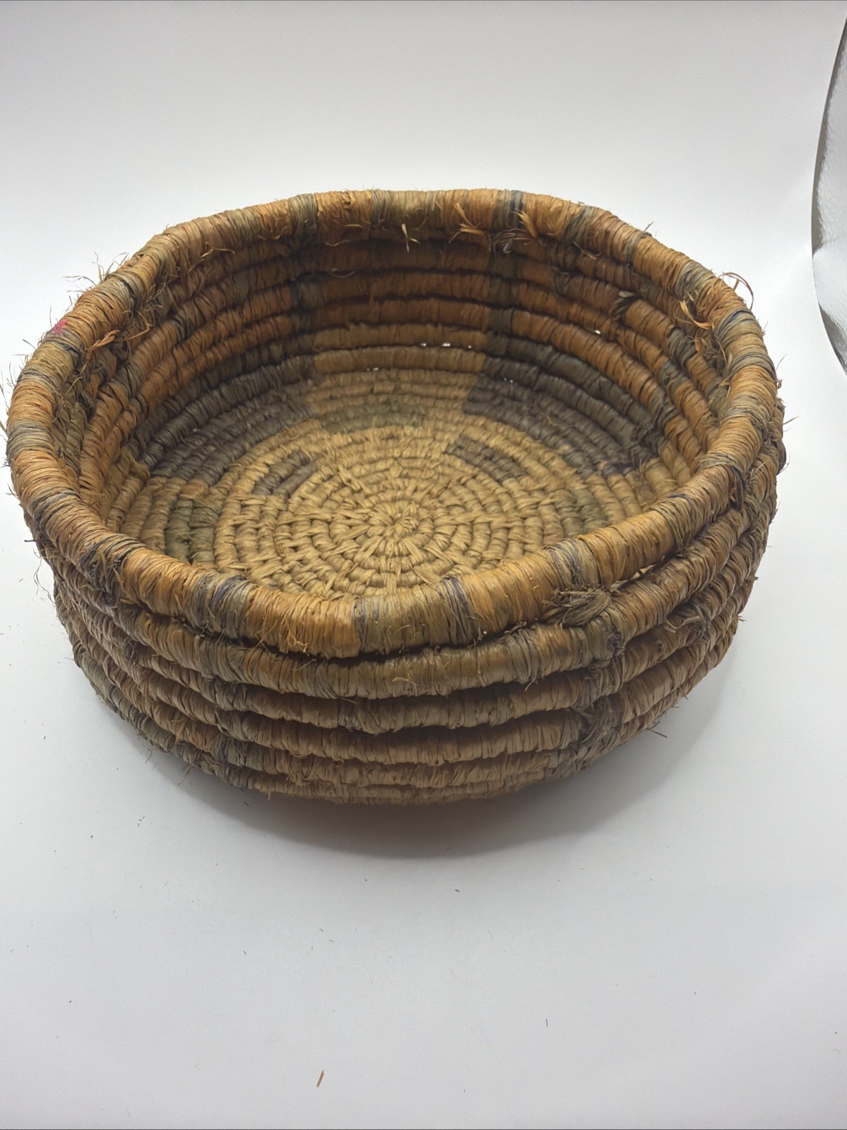 Vintage Tohono O\'odham Papago Coiled Basket Bowl 7 Inch Vintage Tohono O\'odham Papago Coiled Basket Bowl 7 Inch
