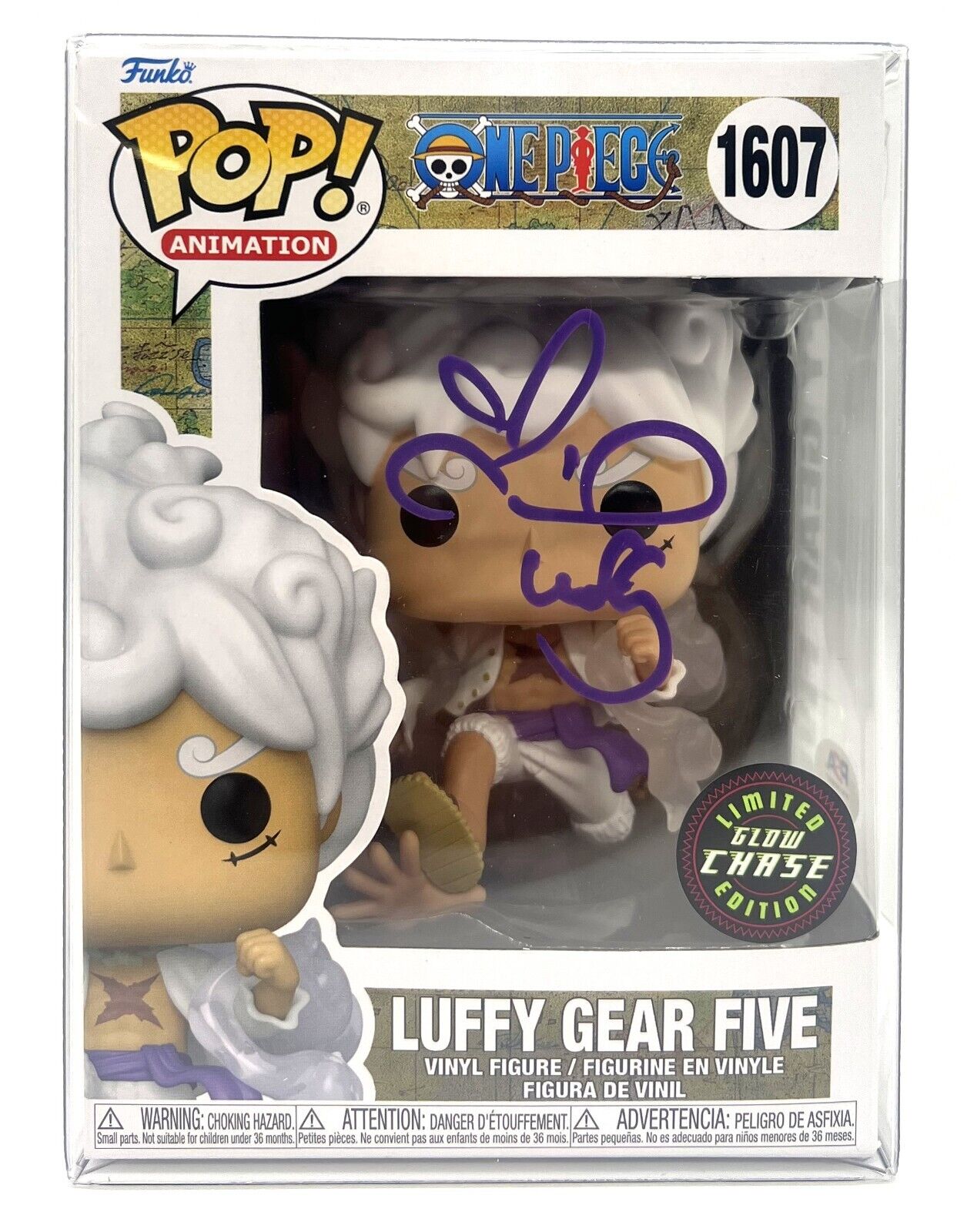 Funko Pop OP Luffy Gear Five CHASE #1607 Signed by Colleen Clinkenbeard PDS DNA