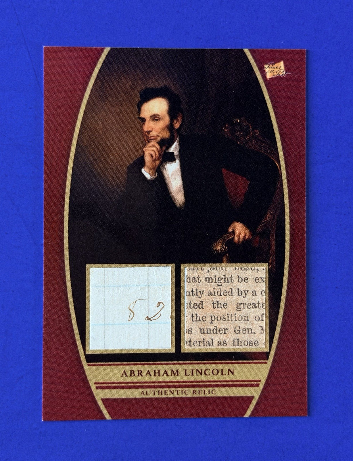 2024 Pieces of the Past Abraham Lincoln Authentic Relic Card #DR-AL