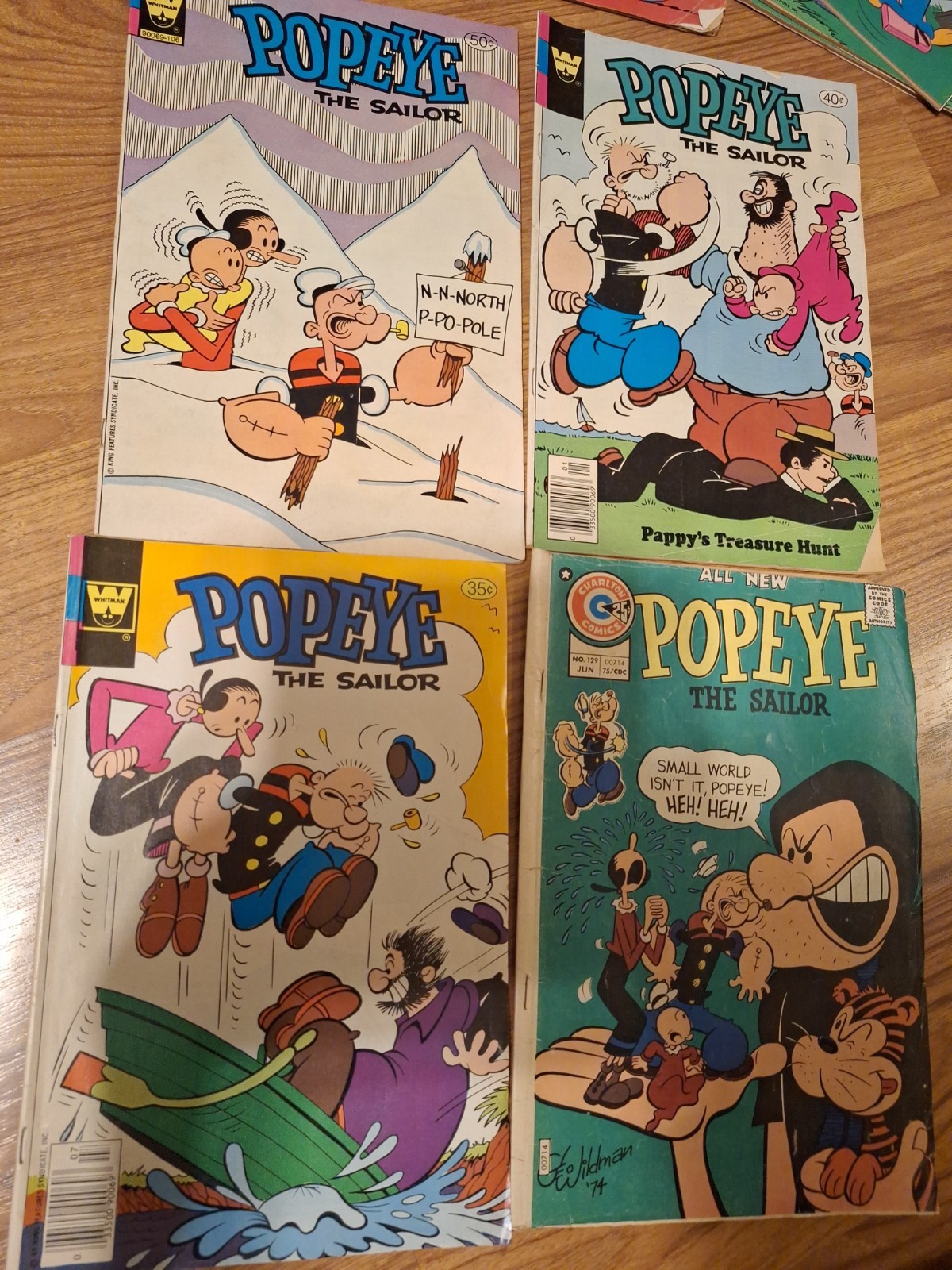 Vtg Lot Of 4 Popeye The Sailor Comic 3- Whitman 1- Charlton Comics....