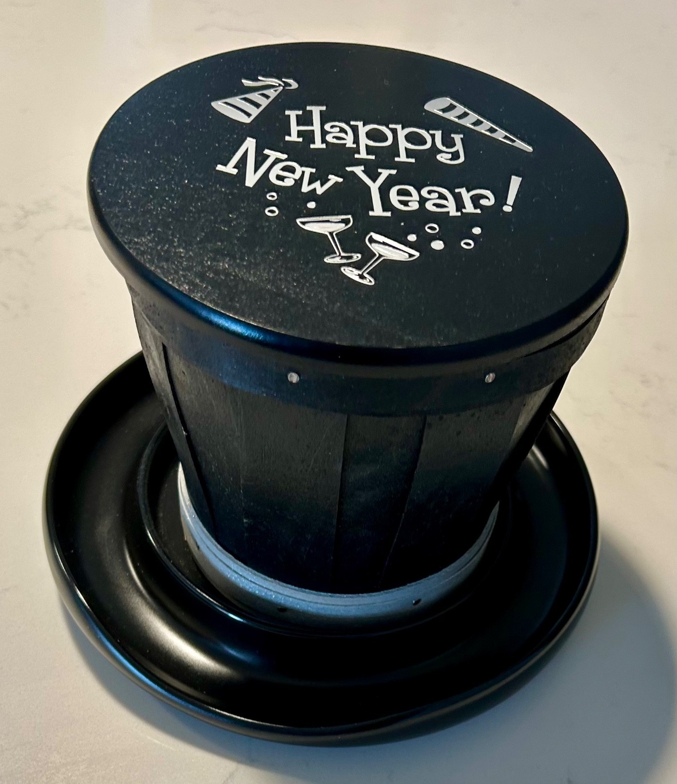 Longaberger Rare Happy New Year Collector\'s Basket Top Hat Basket Black