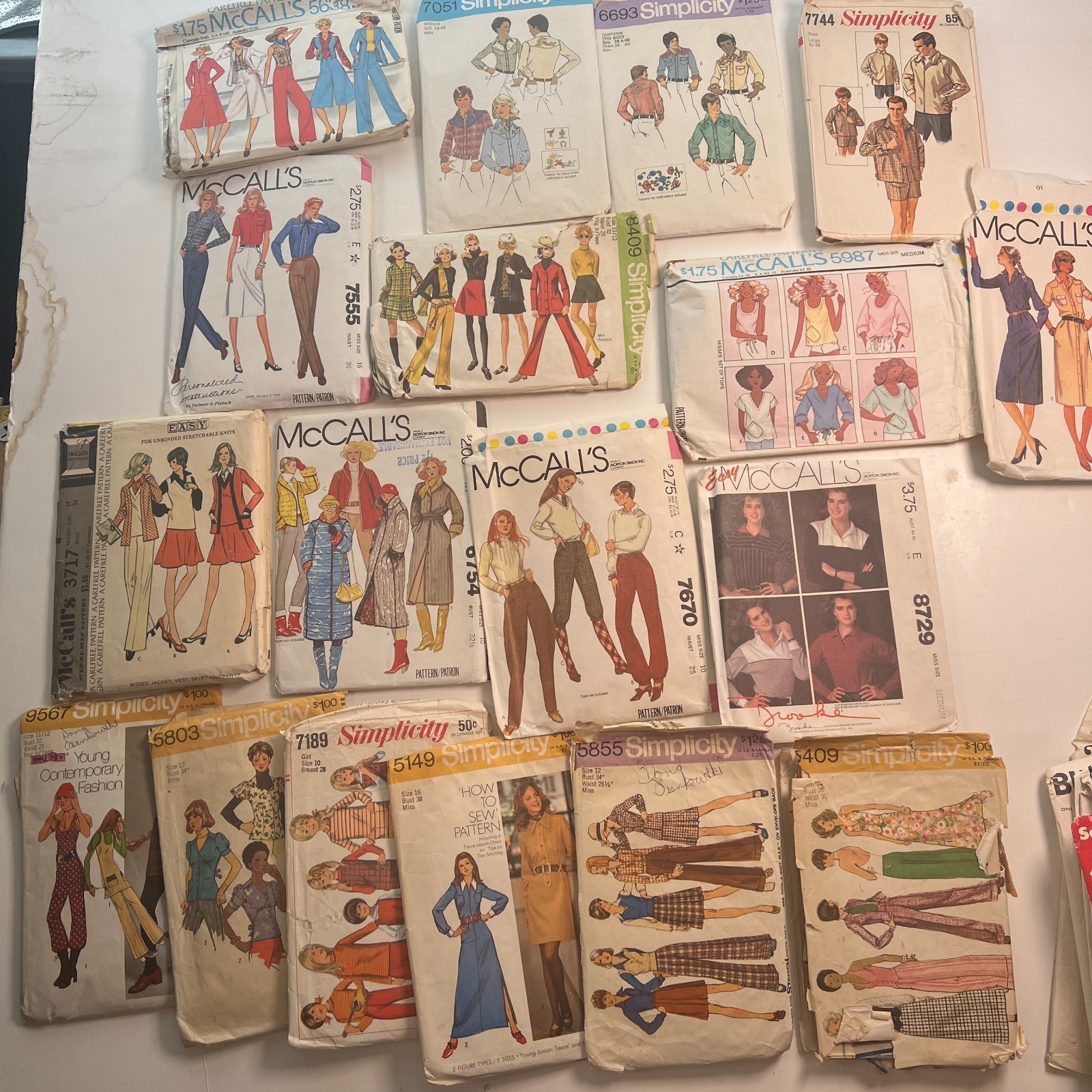 Vtg McCall\'s Simplicity Butterick Lot Of 27 Sewing Patterns Brook Shields Mens Vtg McCall\'s Simplicity Butterick Lot Of 27 Sewing Patterns Brook Shields Mens