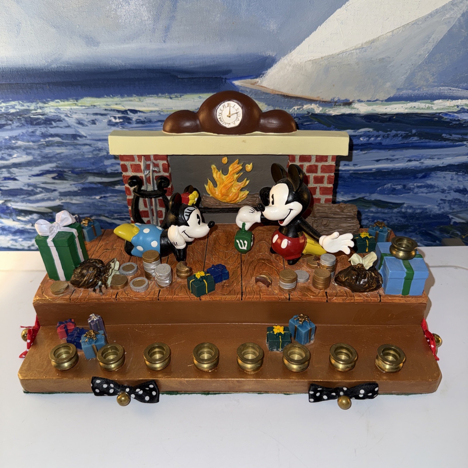 Rare 1996 Walt Disney Menorah with Mickey Mouse & Friends Judaica 10x6 Retired Rare 1996 Walt Disney Menorah with Mickey Mouse & Friends Judaica 10x6 Retired