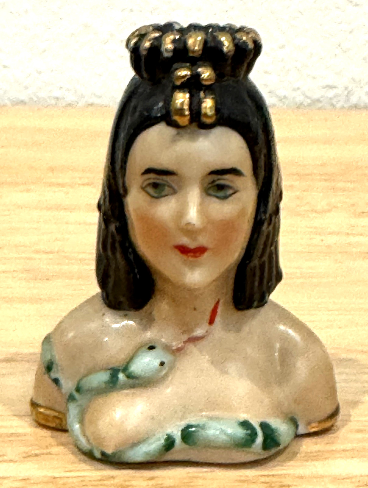 Rare HTF Vintage Cleopatra With Asp Snake Miniature Half Bust 2.75 Rare HTF Vintage Cleopatra With Asp Snake Miniature Half Bust 2.75