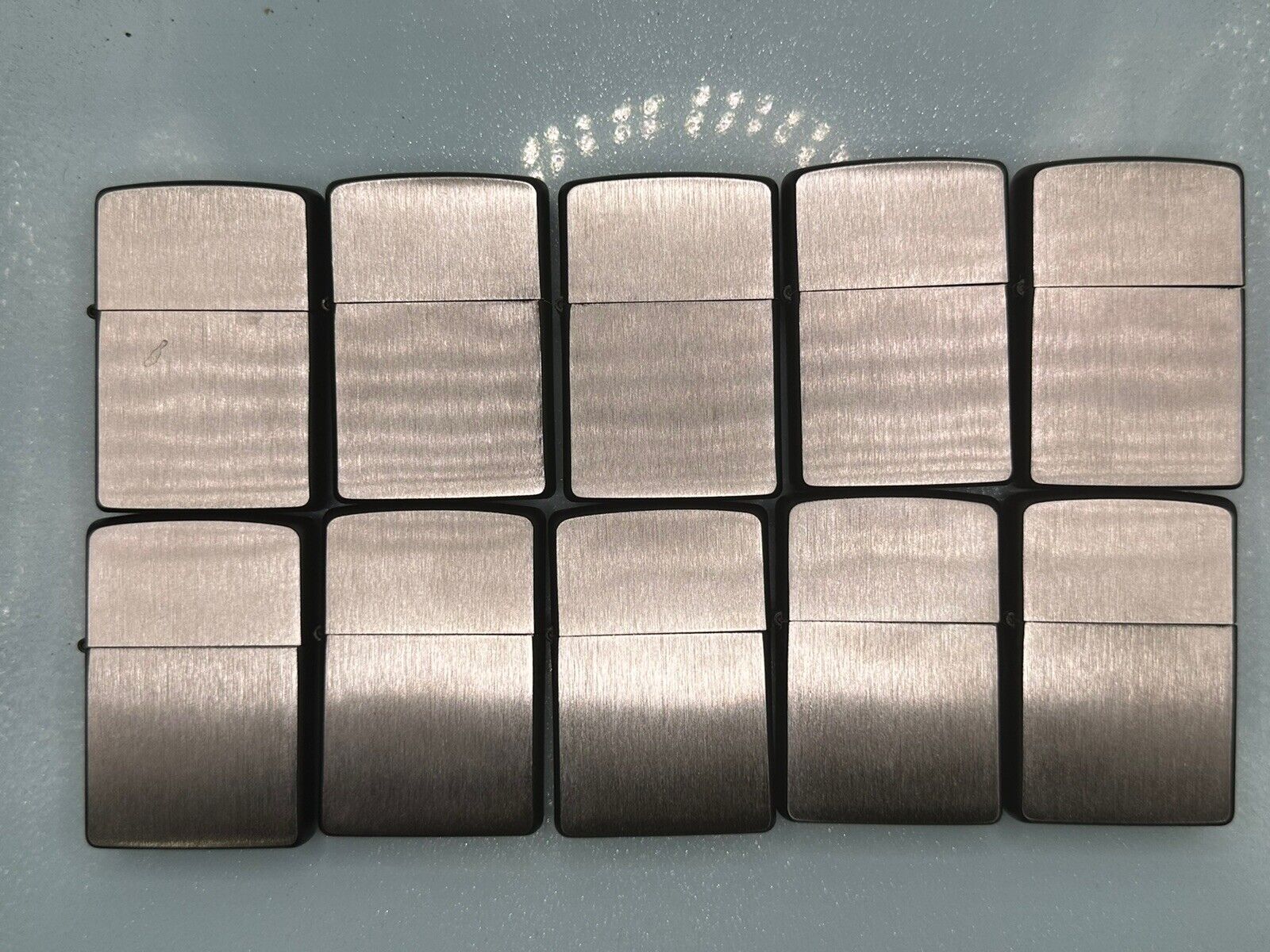 Lot Of (10) Zippo Lighter CASES ONLY Full Size Chrome: Black Matte 2012 Vintage