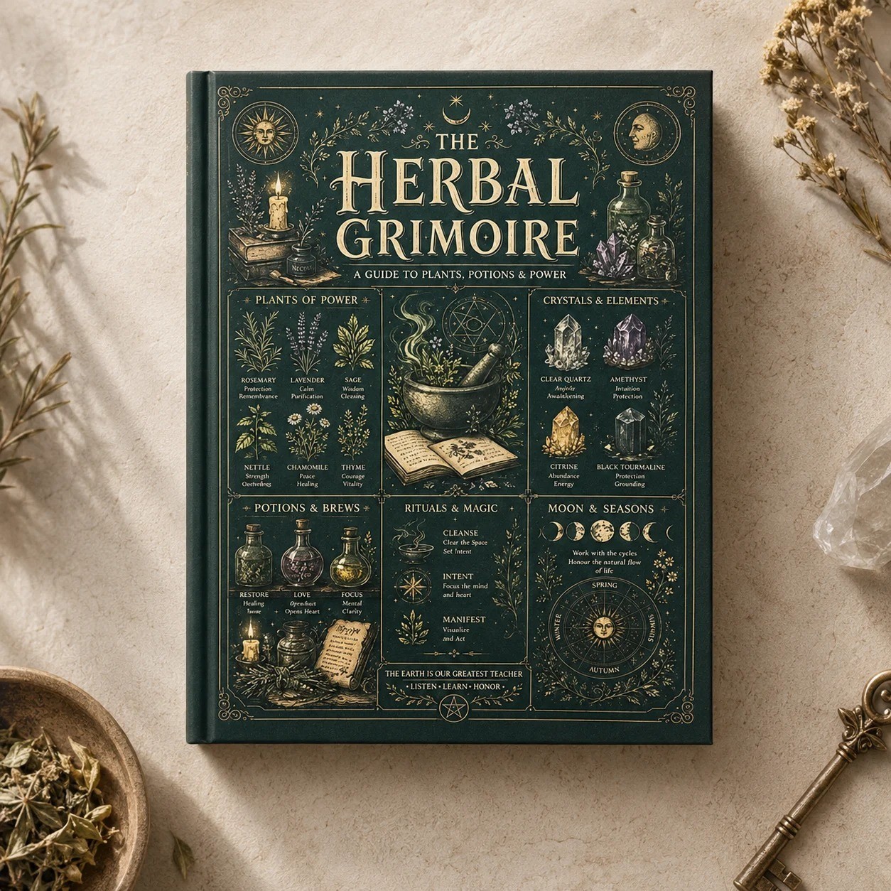Herbal Grimoire Guide to Plants Potions & Natural Witchcraft A5 Beginner Book Herbal Grimoire Guide to Plants Potions & Natural Witchcraft A5 Beginner Book