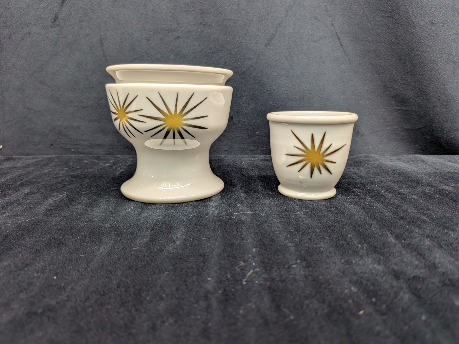 RARE Vintage MCM Paul McCobb Starburst Jackson China Footed Sugar Bowl Egg Cup