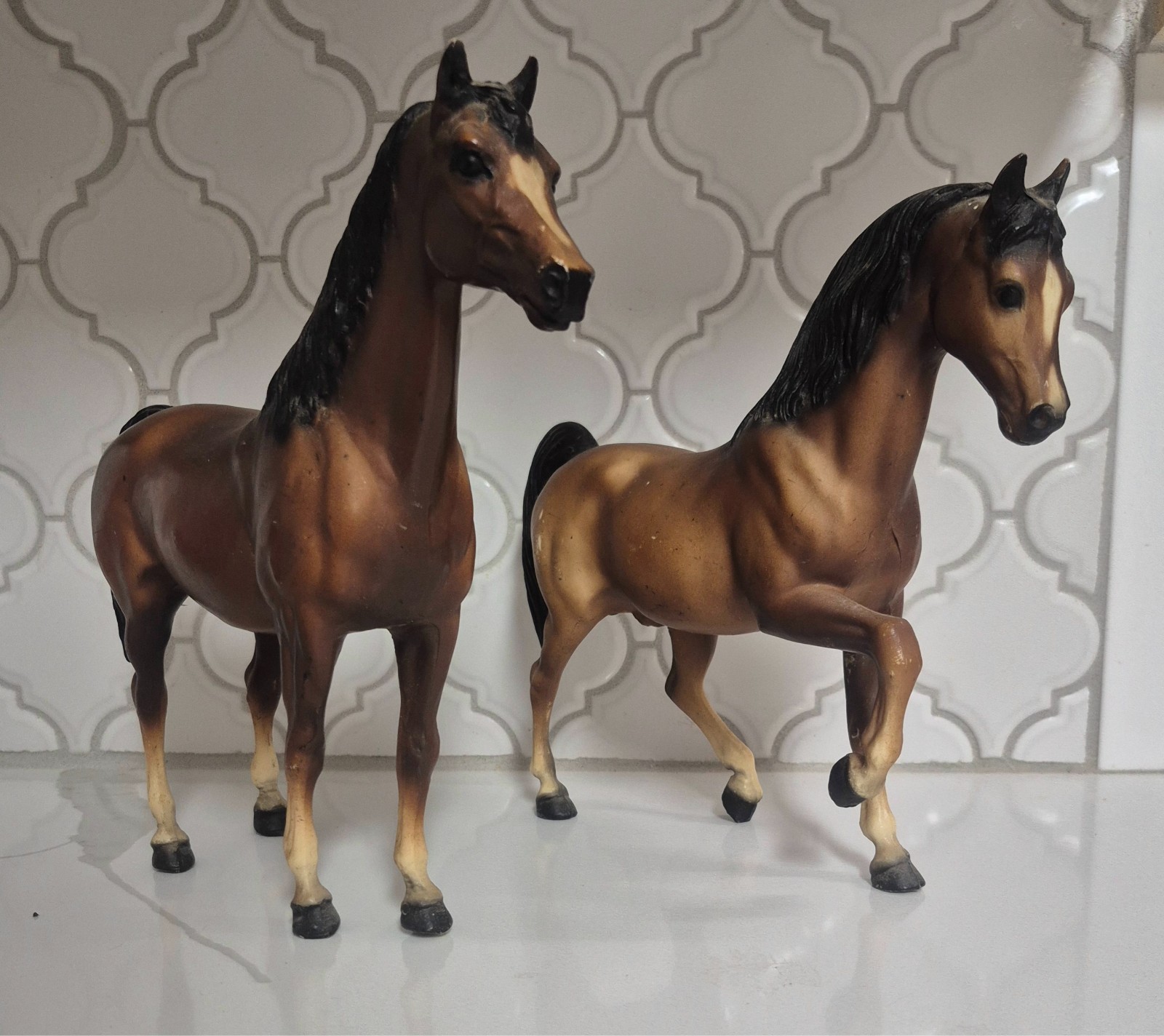 Vintage Breyer Arabian mare and stallion models #13 and #14