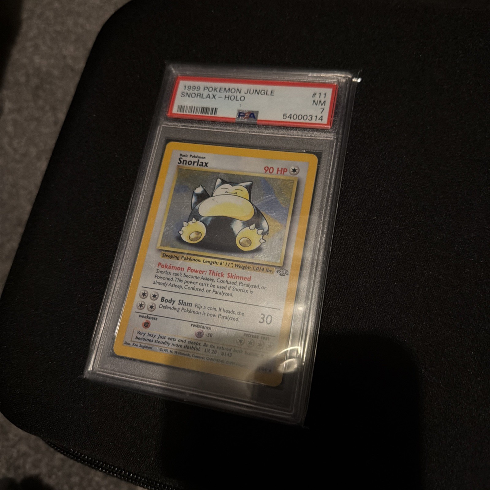 Pokémon TCG Snorlax Jungle Holo Card 11/64 Unlimited PSA 7 NM 1999 Vintage