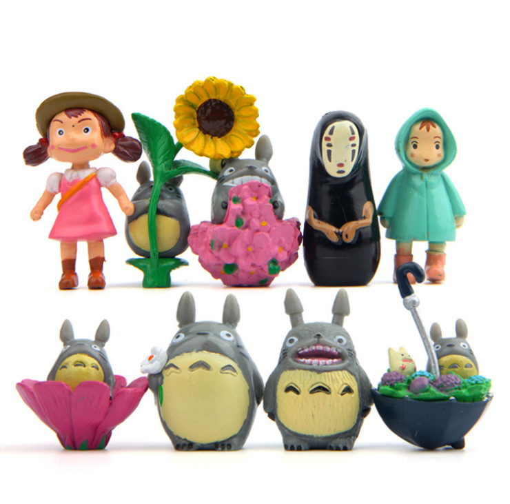 Hot 9pcs My Neighbor Totoro Figure Hayao Miyazaki Ponyo no Face Anime Christmas Hot 9pcs My Neighbor Totoro Figure Hayao Miyazaki Ponyo no Face Anime Christmas