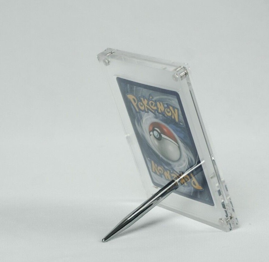 Trading Card Display Acrylic Magnetic Case Stand Pokemon - Single Double Triple Trading Card Display Acrylic Magnetic Case Stand Pokemon - Single Double Triple
