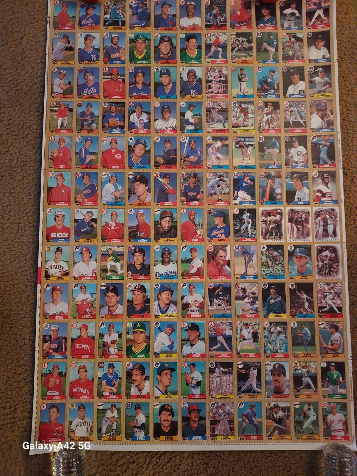 1987 Topps Uncut Sheet Of Baseball Cards, Man Cave, Wall Art, Vintage