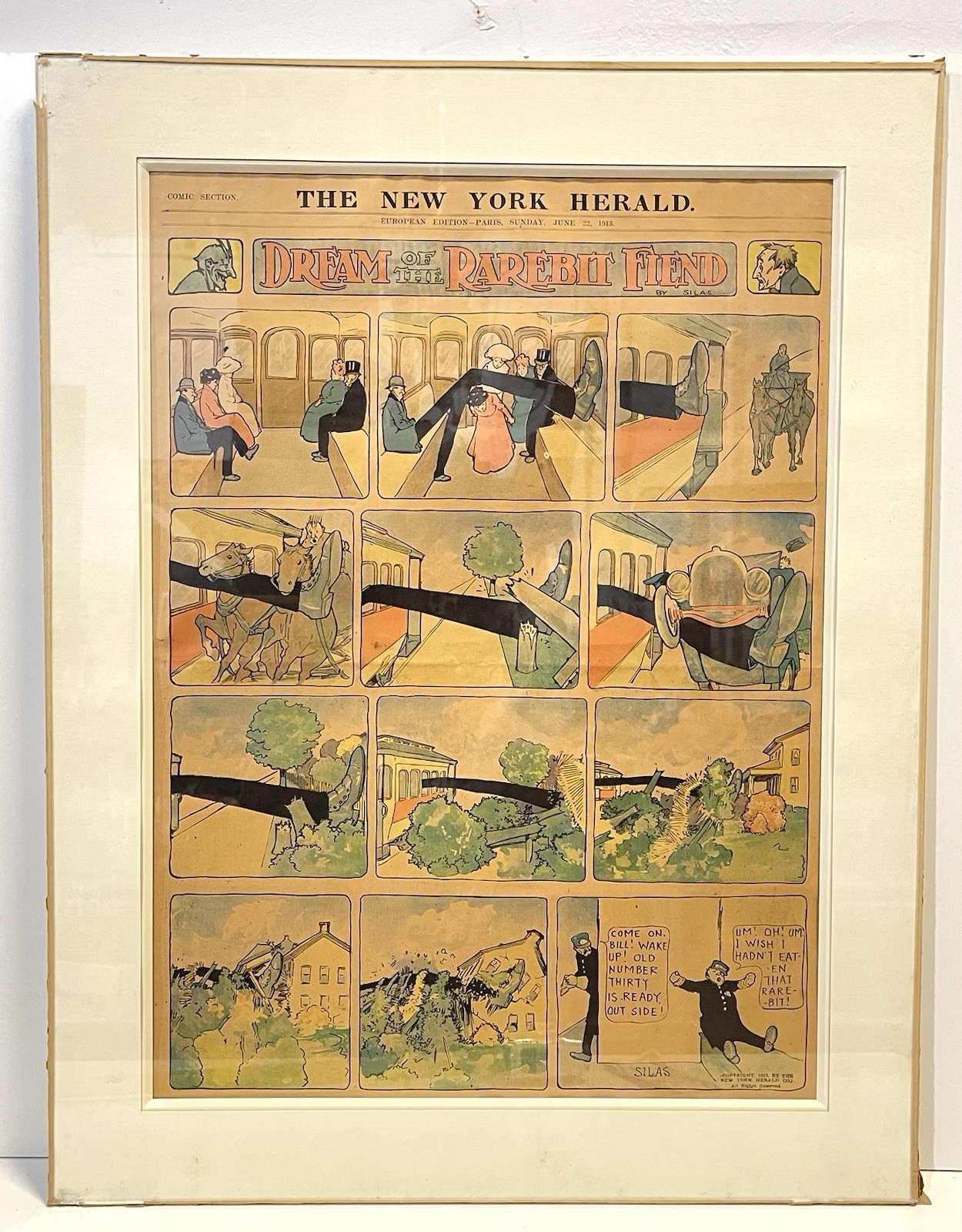 Antique Dream of the Rarebit Fiend Comic Strip NY Herald 1913 Winsor McCay Antique Dream of the Rarebit Fiend Comic Strip NY Herald 1913 Winsor McCay