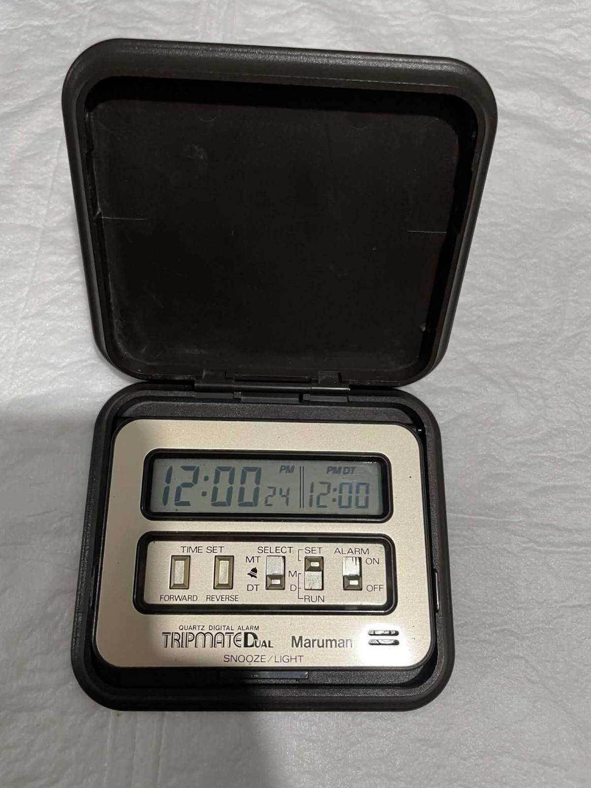 Vintage Maruman Trip Dual Date Alarm Clock Rare Working Vintage Maruman Trip Dual Date Alarm Clock Rare Working