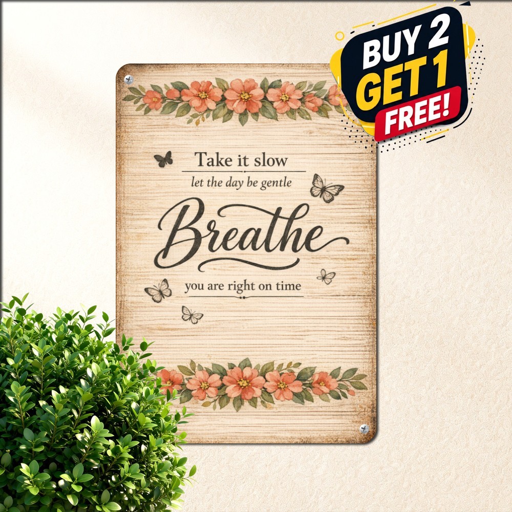 vintage inspirational quote poster floral top bottom border