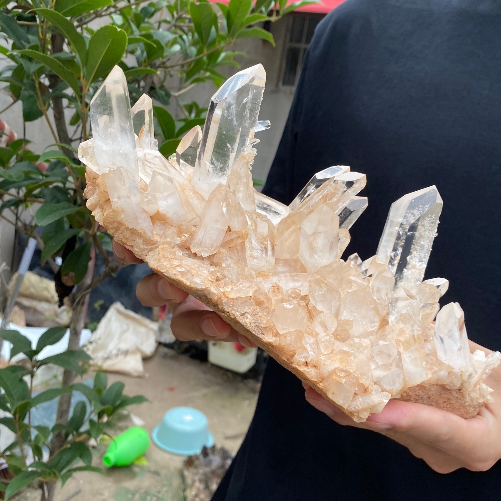 5.1LB A++Large Natural clear white Crystal Himalayan quartz cluster /mineralsls