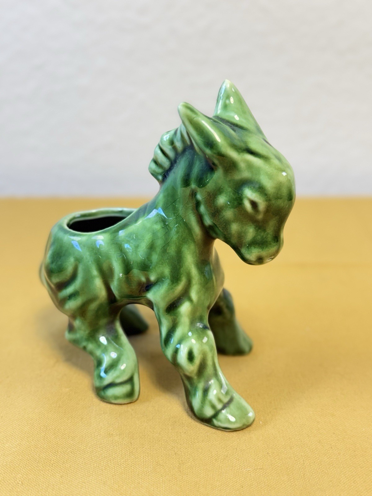 Vintage MCM Green Ceramic Donkey Burro Mini Planter USA Vintage MCM Green Ceramic Donkey Burro Mini Planter USA