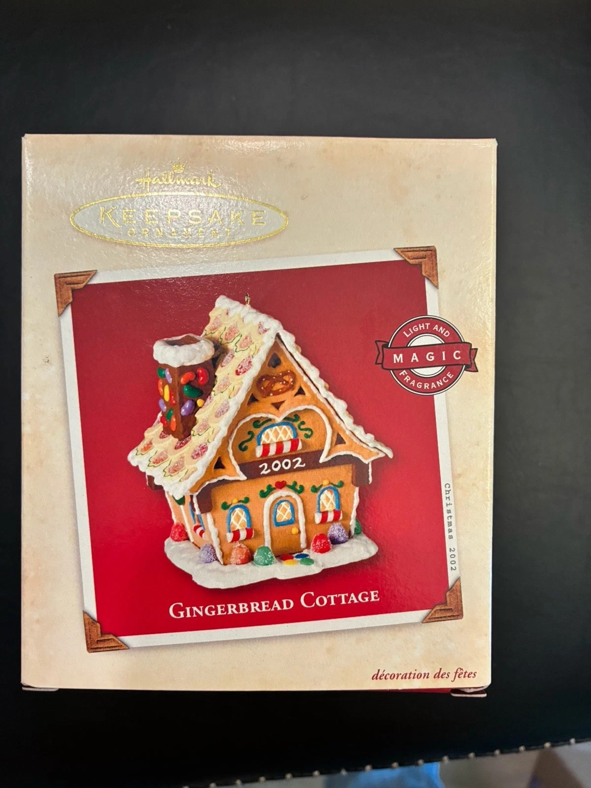 2002 Hallmark Keepsake Gingerbread Cottage Light and Magic Ornament -12-30-82A 2002 Hallmark Keepsake Gingerbread Cottage Light and Magic Ornament -12-30-82A