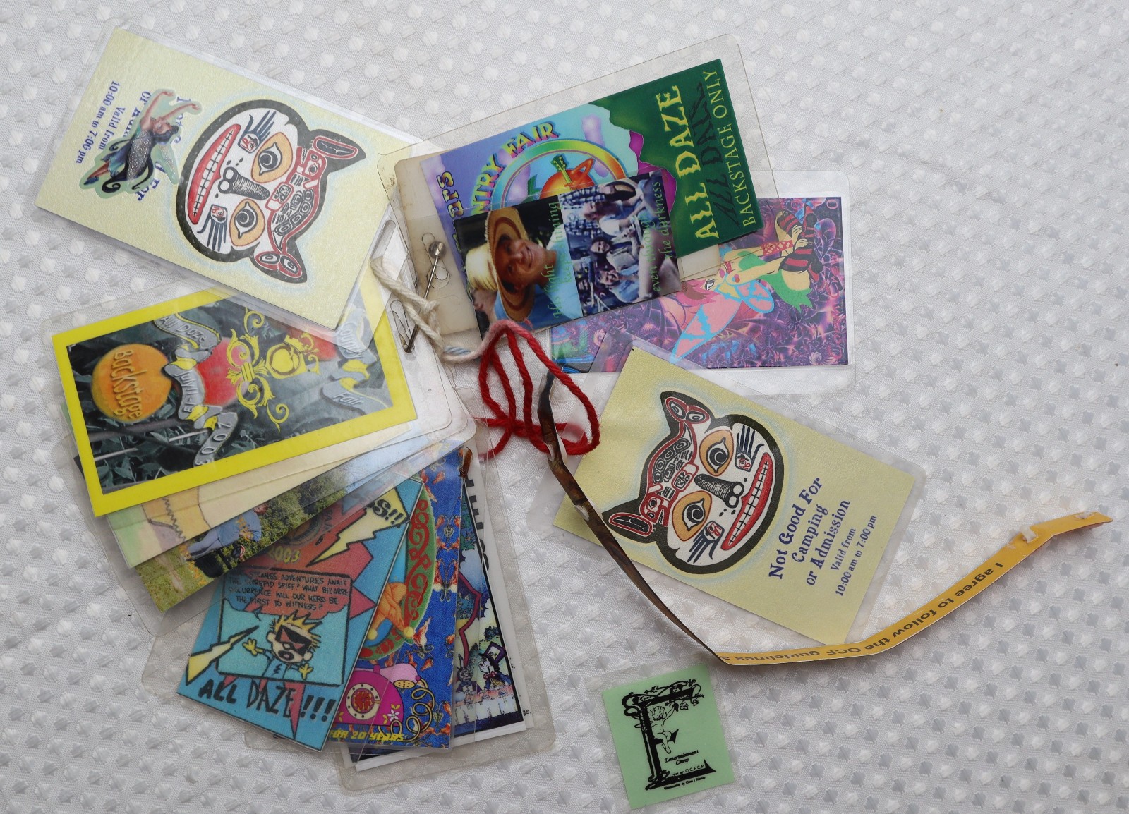 Vintage Y2K 1999 + 2003 Oregon Country Fair OCF Back Main Stage Passes Authentic Vintage Y2K 1999 + 2003 Oregon Country Fair OCF Back Main Stage Passes Authentic