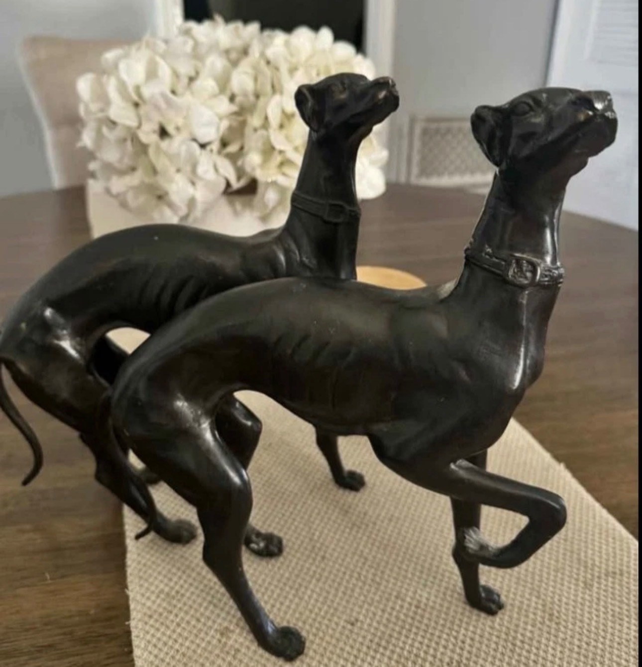 Vintage Hand Cast SET Bronze Italian Greyhound Dog Sculpture Mid 20th Century Vintage Hand Cast SET Bronze Italian Greyhound Dog Sculpture Mid 20th Century