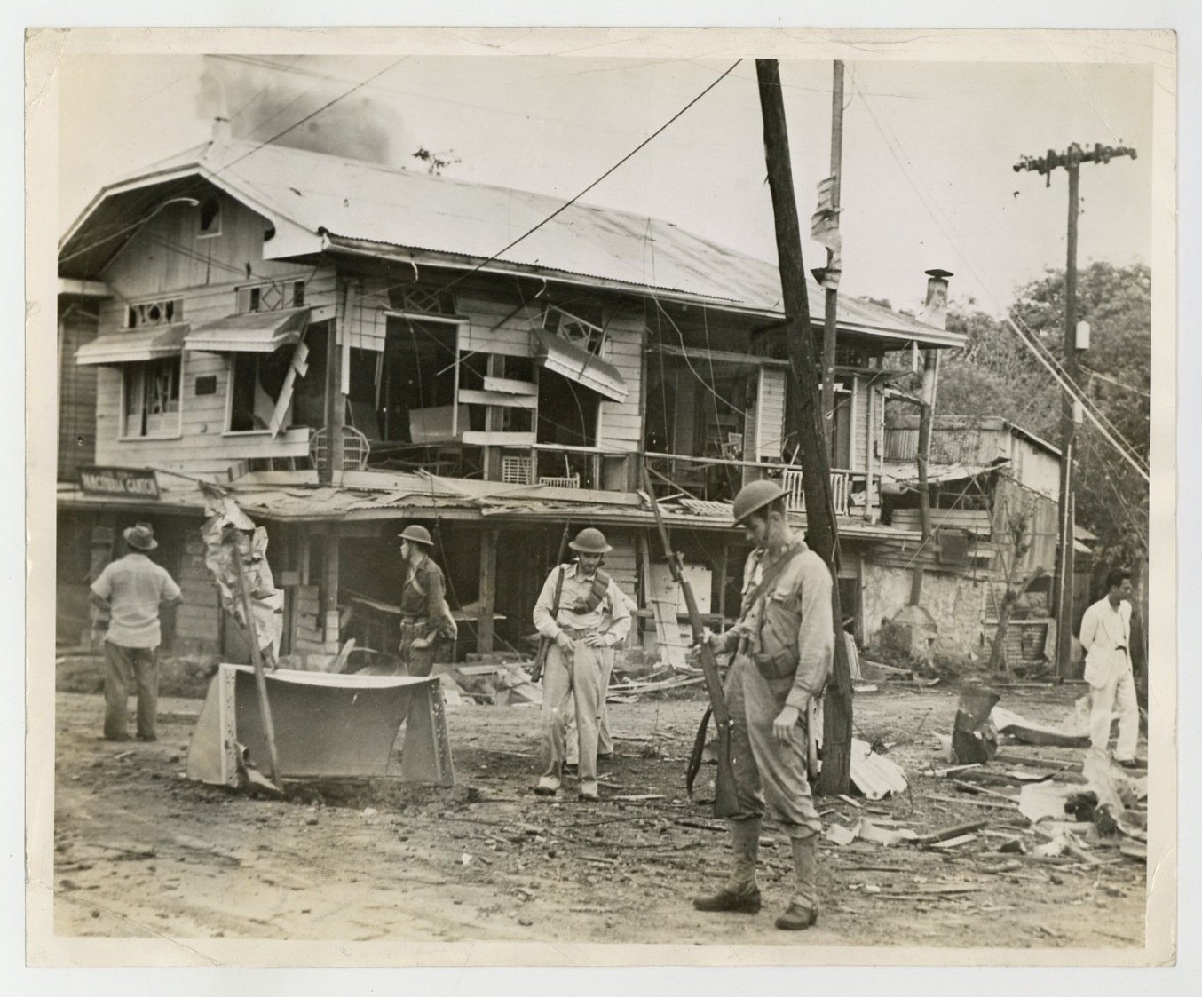 Paranque, Philippines Bombed Businesses 1941 WWII US Army Photo War J16116 Paranque, Philippines Bombed Businesses 1941 WWII US Army Photo War J16116