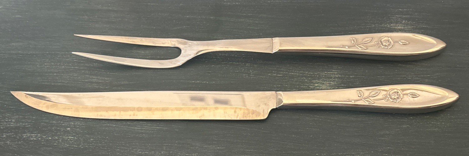 ONEIDA IMPERIAL Stainless MY ROSE Carving Fork 11.5\ ONEIDA IMPERIAL Stainless MY ROSE Carving Fork 11.5\
