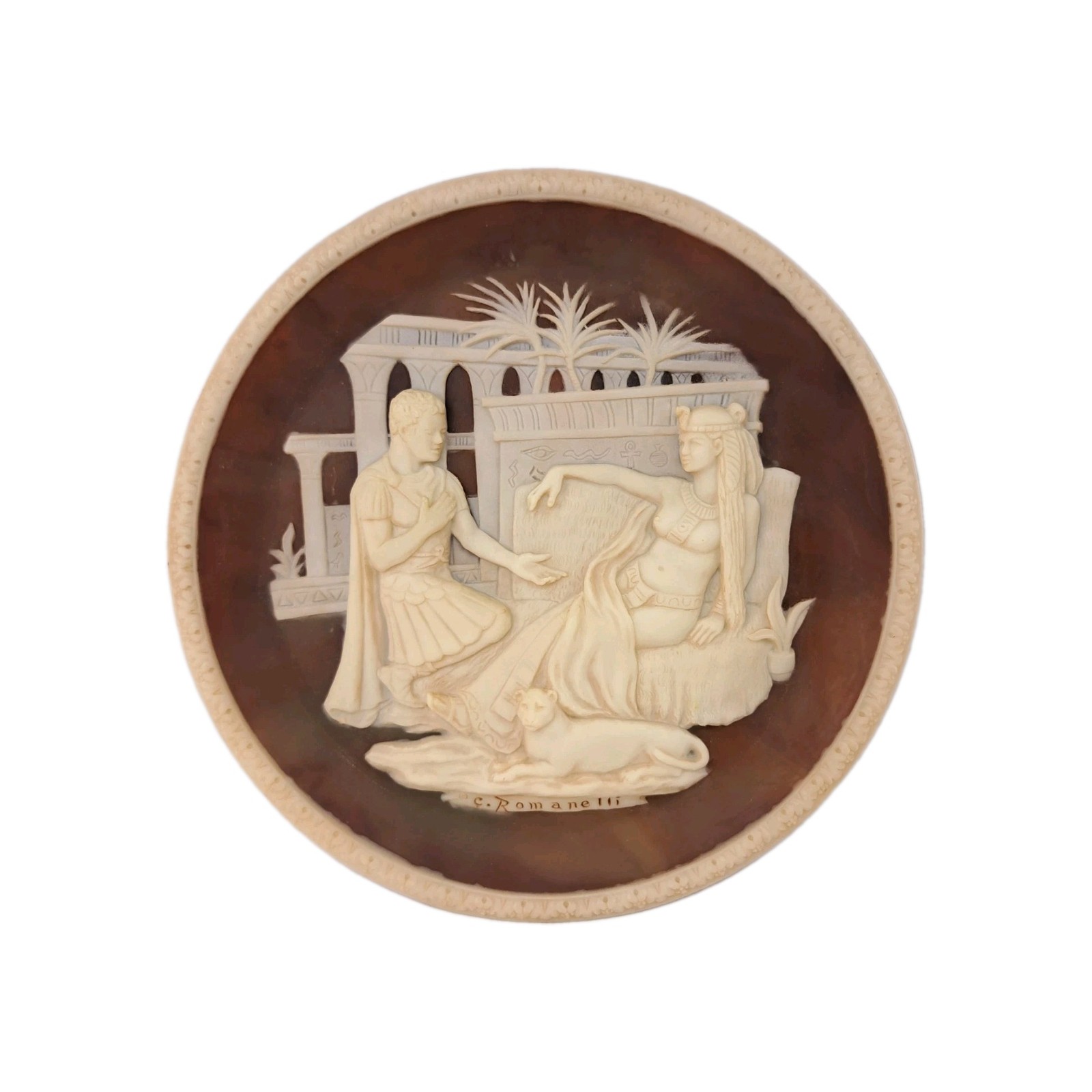 Vintage 1979 Incolay Stone Antony Cleopatra Plate Carl Romanelli Great Romances Vintage 1979 Incolay Stone Antony Cleopatra Plate Carl Romanelli Great Romances