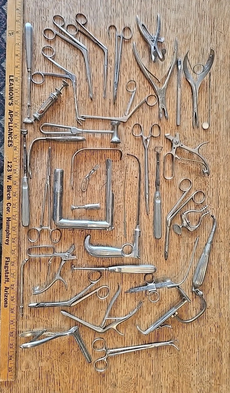 Lot of Vintage Medical Surgical Doctor Instruments Tools 1930's 1940's Antiques