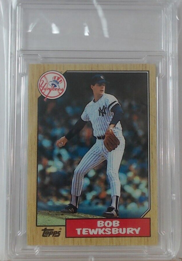 Topps 1987 254 Bob Tewksbury Yankees Baseball Card Slab NM-MT