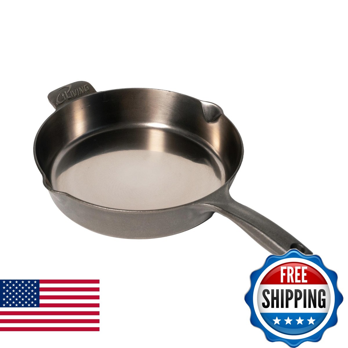 iLiving Un-seasoned Modern Heirloom Mirror Polished Cast Iron Skillet Pan 12 iLiving Un-seasoned Modern Heirloom Mirror Polished Cast Iron Skillet Pan 12