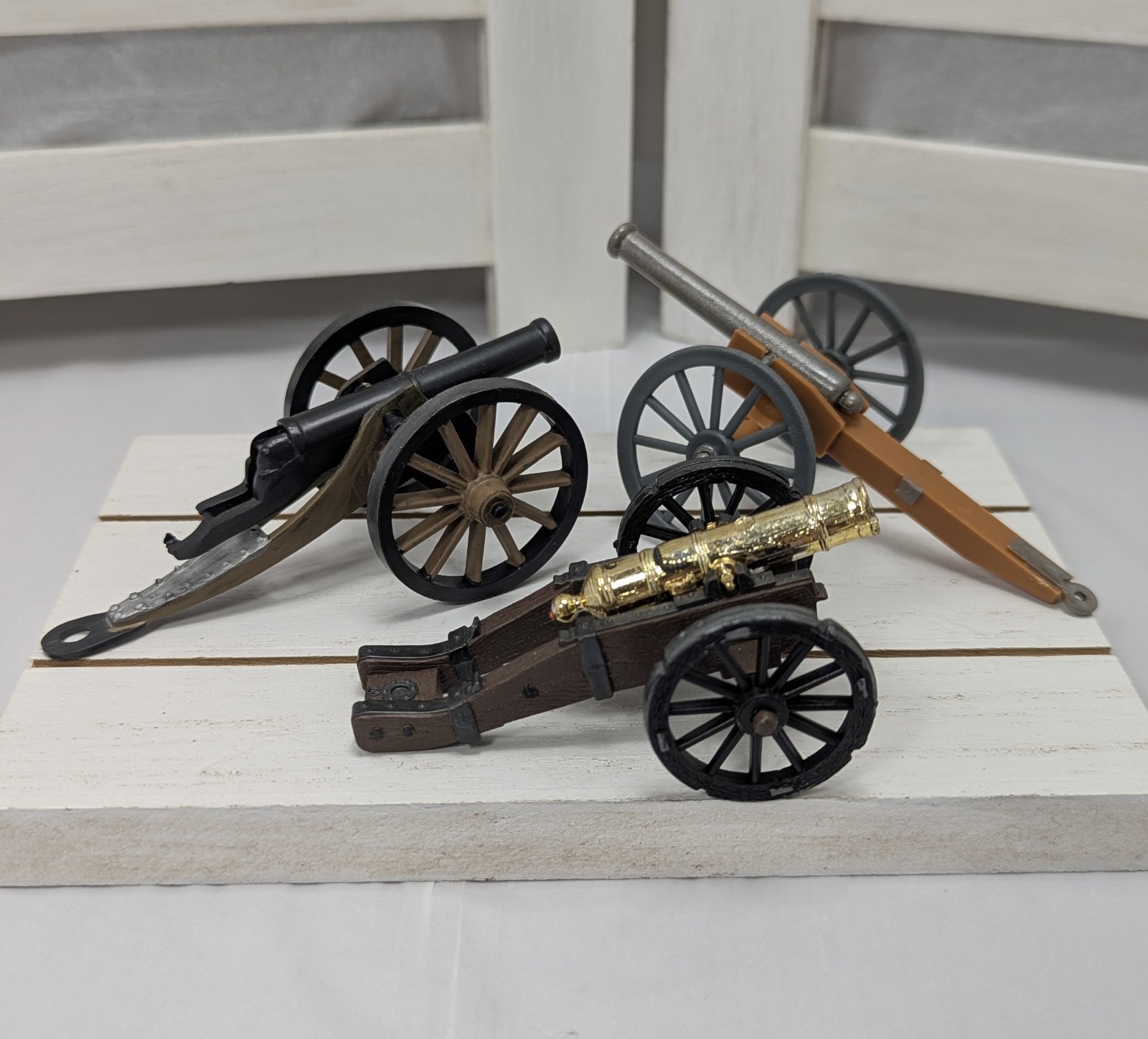 Vintage Civil War Military Cannon Replica Artillery Weapon Collectibles Lot of 3 Vintage Civil War Military Cannon Replica Artillery Weapon Collectibles Lot of 3
