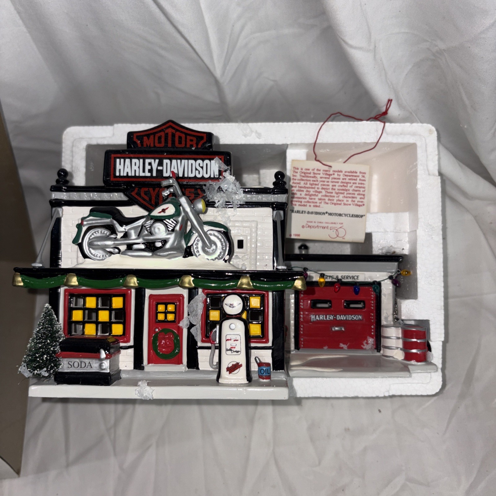 Retired Snow Village/Harley-Davidson Motorcycle Shop (Department 56 #54886) Retired Snow Village/Harley-Davidson Motorcycle Shop (Department 56 #54886)