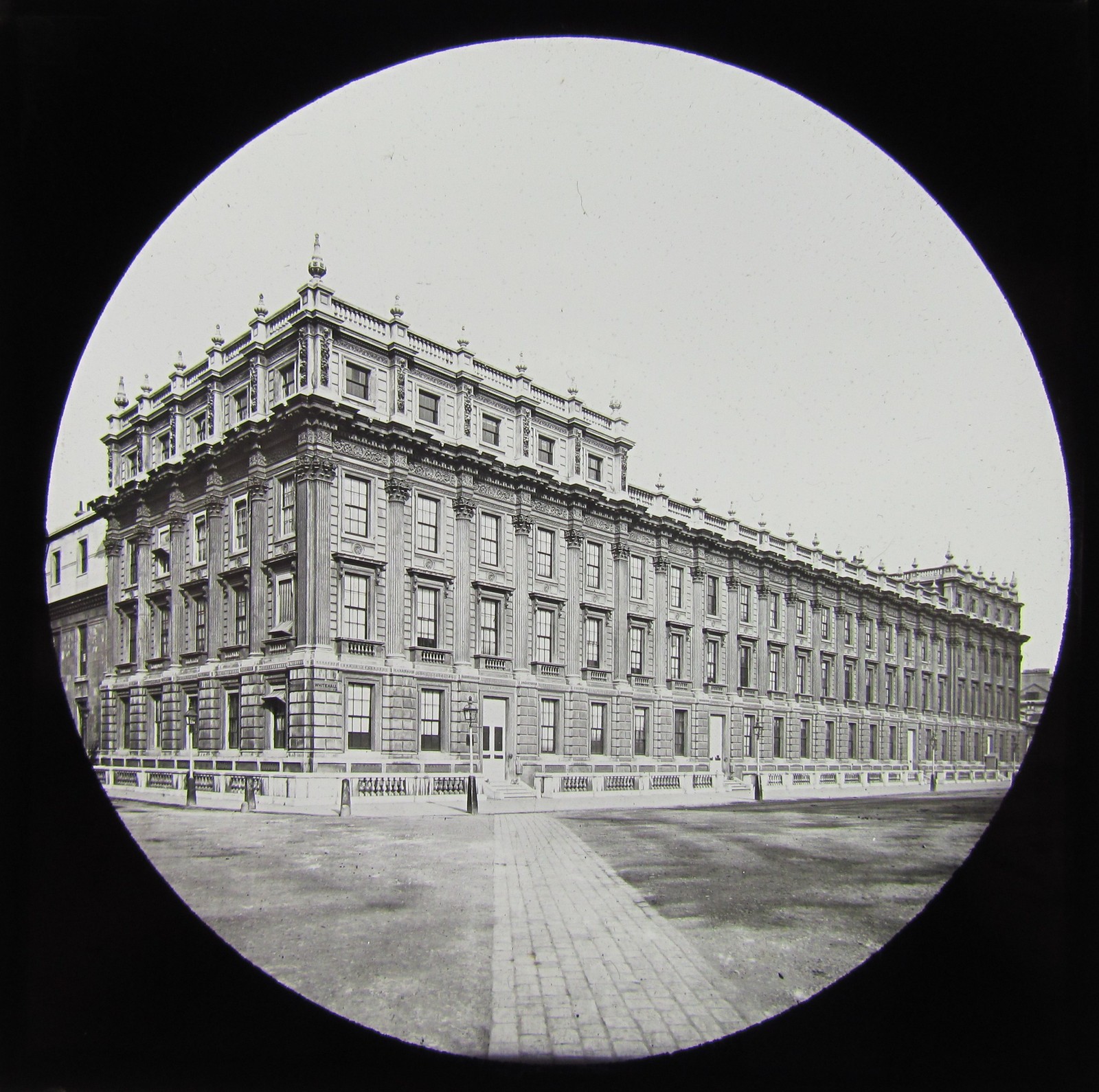 VICTORIAN Glass Magic Lantern Slide THE TREASURY WHITEHALL LONDON C1890 VICTORIAN Glass Magic Lantern Slide THE TREASURY WHITEHALL LONDON C1890