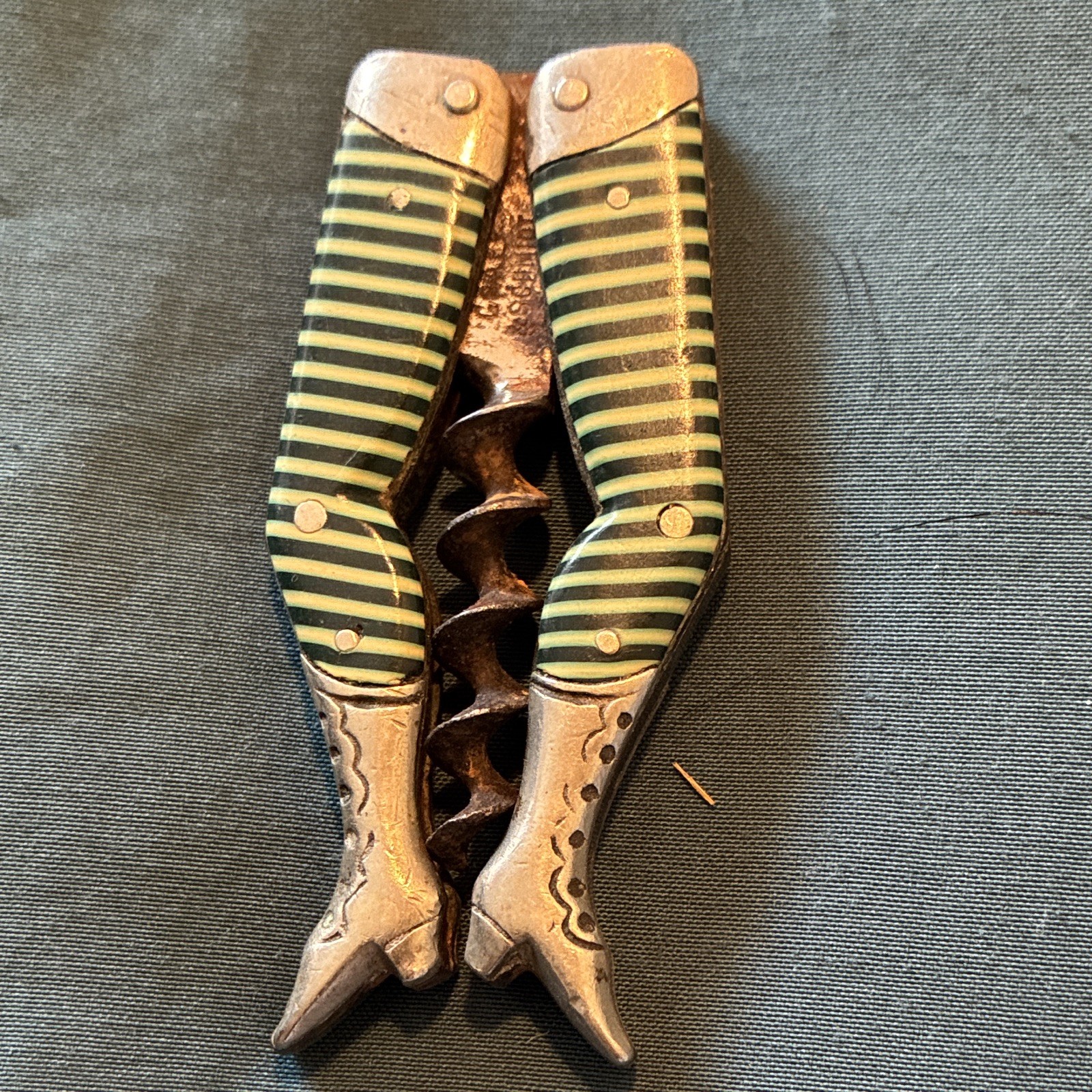 SUPERB LATE 19th. CENTURY LADY’S LEGS NOVELTY CORKSCREW SUPERB LATE 19th. CENTURY LADY’S LEGS NOVELTY CORKSCREW