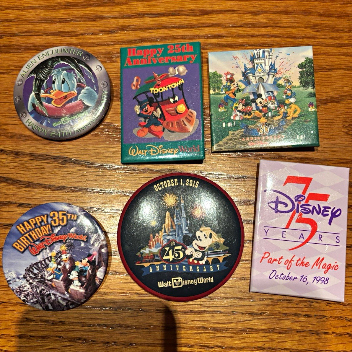 Miscellaneous Vintage Disney Anniversary Buttons Miscellaneous Vintage Disney Anniversary Buttons