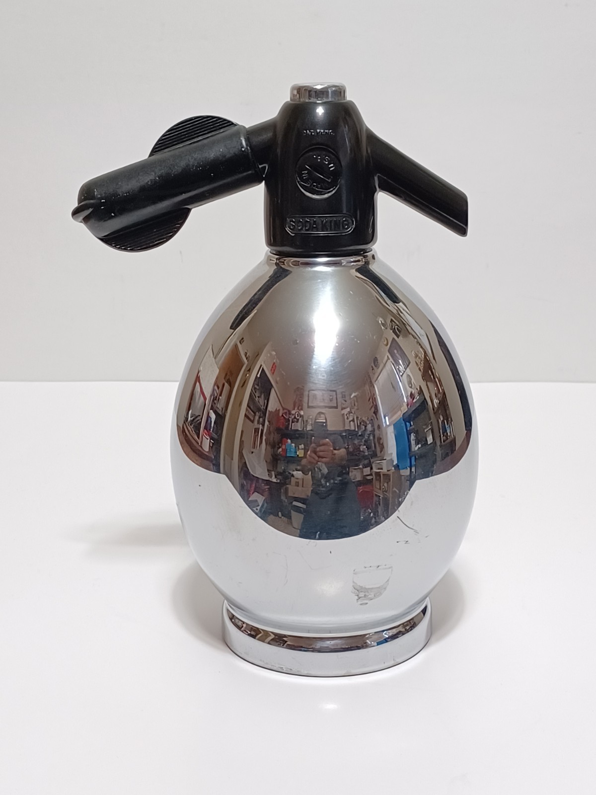 Vintage 1960's Soda King Chrome Seltzer Bottle Soda Siphon Barware Mid Century Vintage 1960's Soda King Chrome Seltzer Bottle Soda Siphon Barware Mid Century