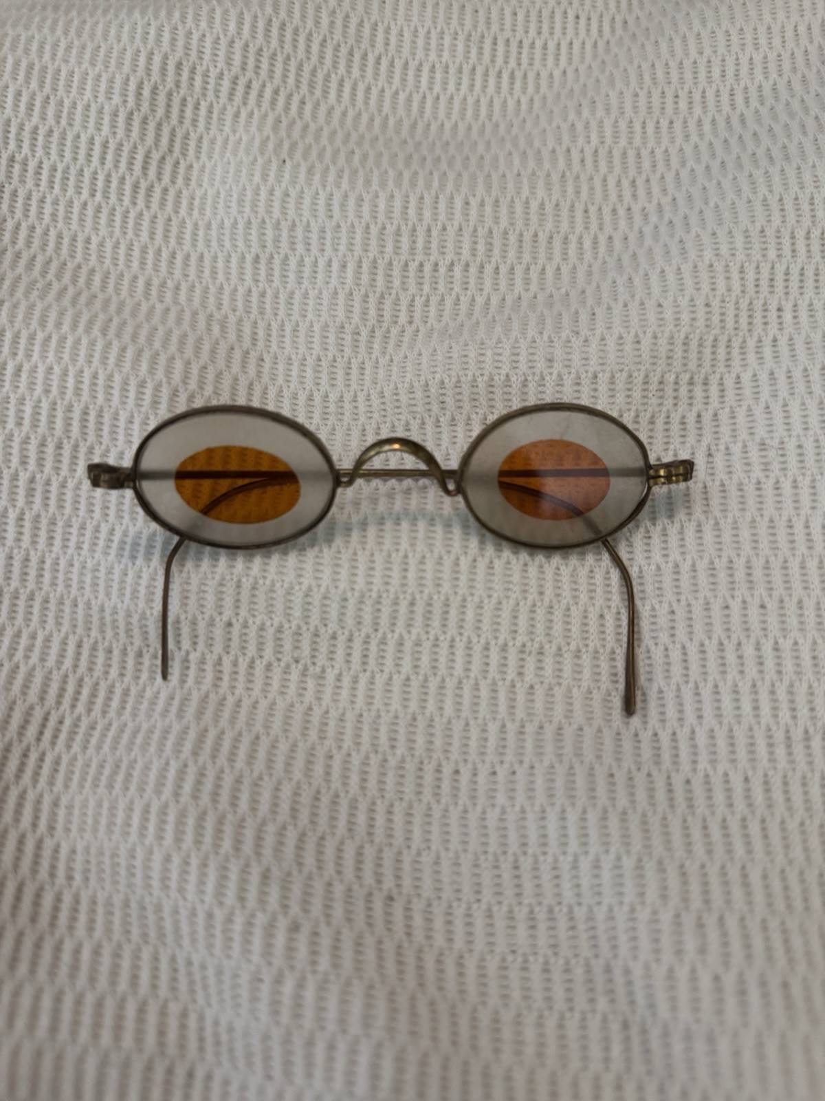 Antique Amber Shooting Glasses Frosted Victorian Sharpshooter Spectacles