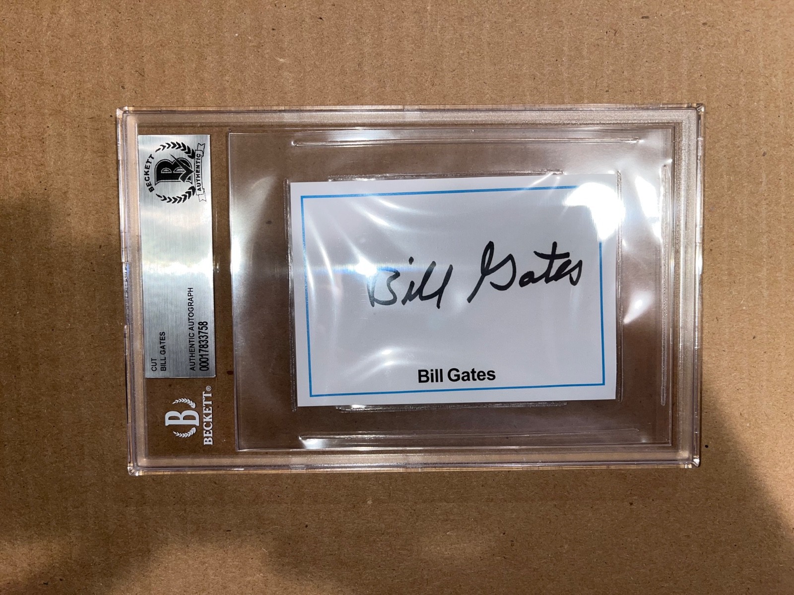 Bill Gates Signed Autographed Beckett Slab Slabbed Encapsulated Autograph