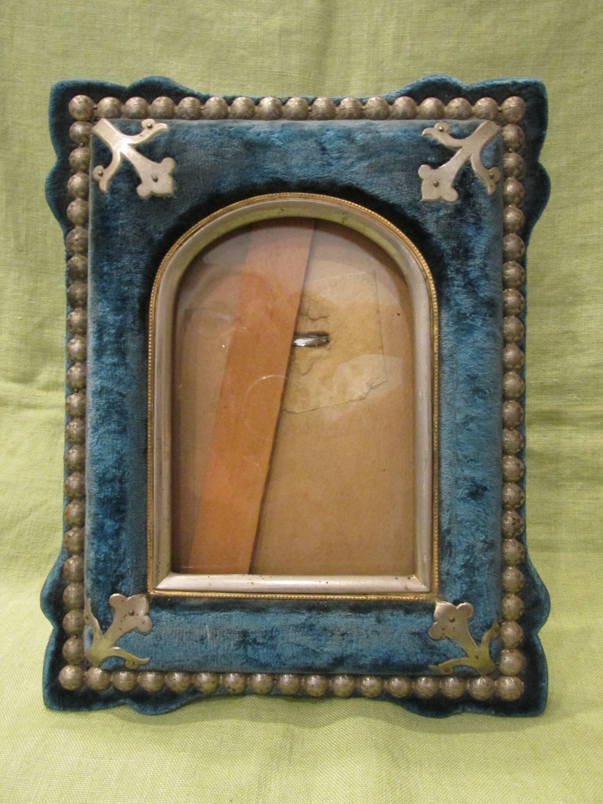 Antique 1882 Victorian Blue Velvet Engraved Silver Photo Picture Frame RARE Antique 1882 Victorian Blue Velvet Engraved Silver Photo Picture Frame RARE