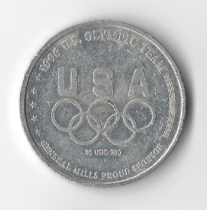 1996 ATLANTA USA OLYMPICS GENERAL MILLS SPONSOR ATHLETICS COIN